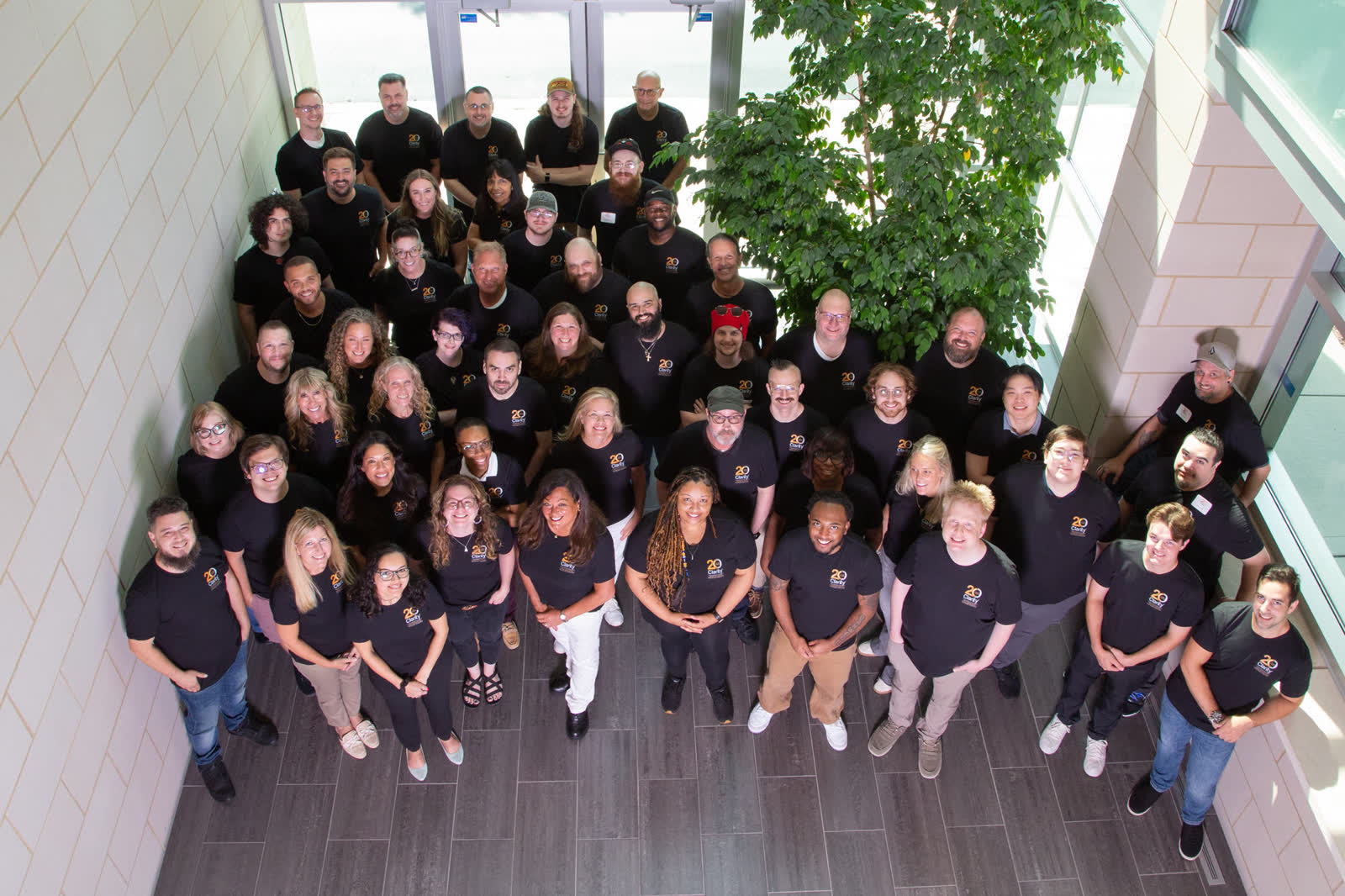 The Clarity Voice support team working together in the office